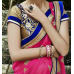 Exceptional Magenta Colored Embroidered Georgette Net Saree